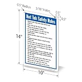 SmartSign -S-4896-Pl Znak "Zasady bezpieczeństwa wanny z hydromasażem" | 25 cm x 35 cm plastik - czarny/niebieski na białym