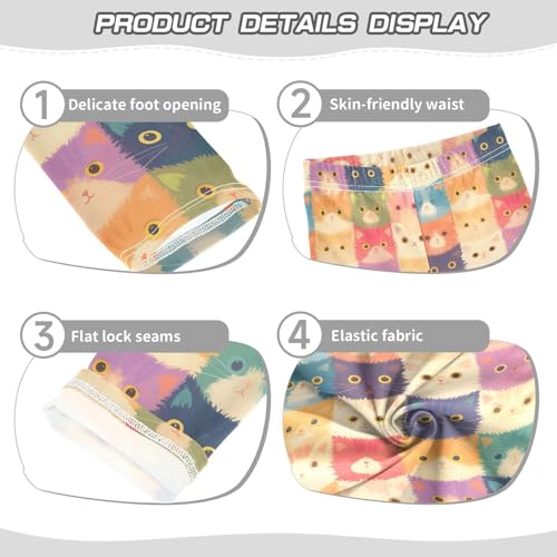 KLL Illustration Cute Cat Oil Painting Toddler Girls Legging Soft High Waisted Yoga Pants Sports3