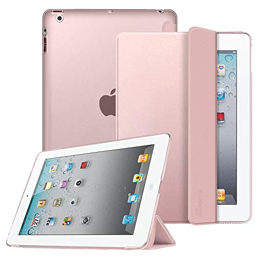 Fintie Hülle für iPad 4, iPad 3 und iPad 2 - Ultradünne Superleicht Schutzhülle mit transparenter Rückseite Abdeckung Cover mit Auto Schlaf/Wach Funktion, Roségold