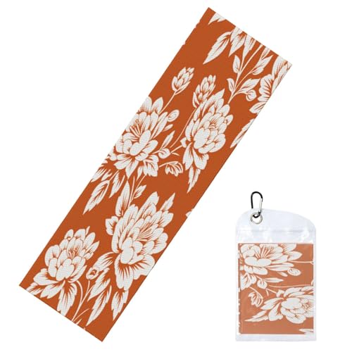 Woshuwo Toallas de enfriamiento florales simples en naranja para cuello y cara, 40 x 12 pulgadas, trapos suaves y transpirables, para deportes, yoga, golf, gimnasio
