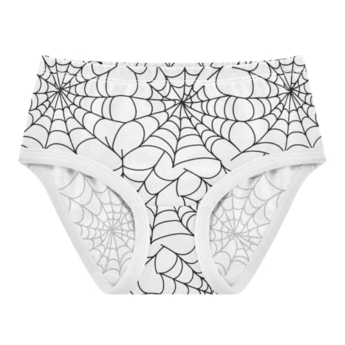 ZZKKO Spider Web Simple Line Girls Underwear Toddler Panties for Girls Comfort Brief Size 2T-8Y