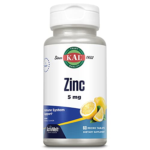 Kal 5 Mg Lemon Zinc Vegan Tablets, 60 Count #TOP6