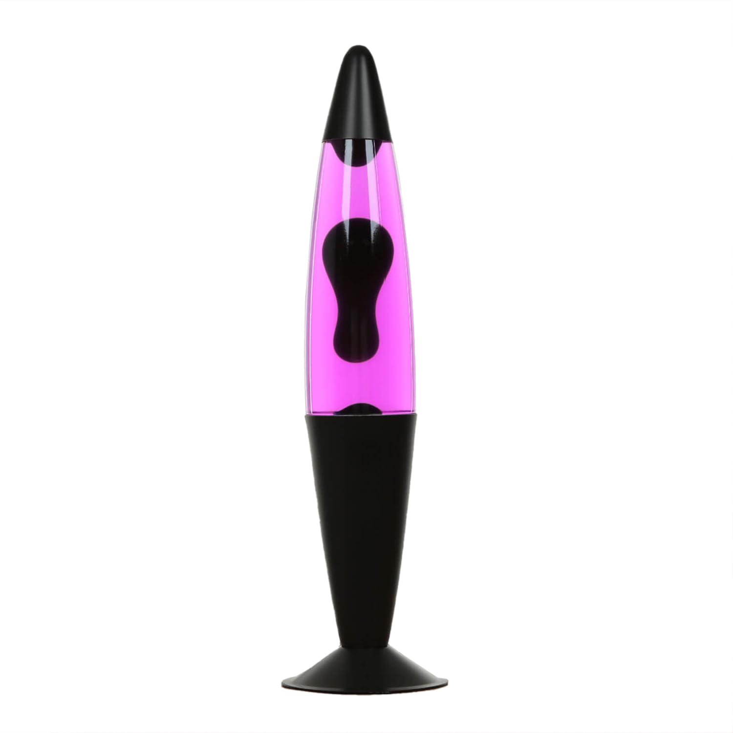 Licht-Erlebnisse Lavalampe Schwarz Lila Pink, Lava Tisch Leuchte, Wohnzimmer, Jugendzimmer, Partykeller, H:42 cm, entspannend, Geschenkidee, Retro Lampe, JENNY
