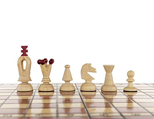 Jeu d'échecs en bois Paris stable avec sa planche vintage sculptée cerisier - 3
