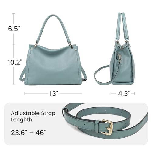 Image of KOGTLA Medium Genuine Leather Tote Handbags for Women, Ladies Soft Satchel Shoulder Purses, Two-Handle Hobo Bags