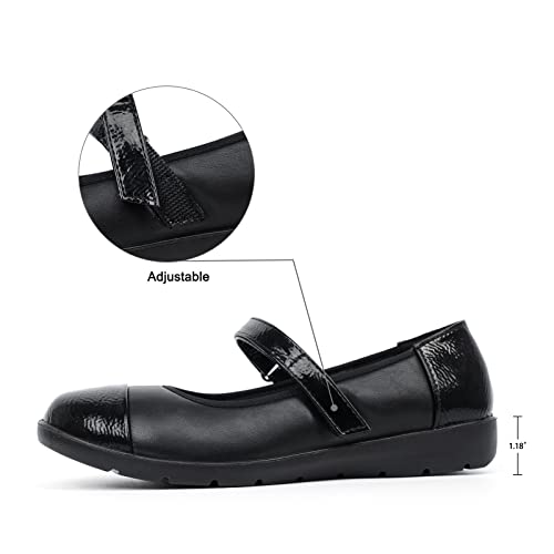 VJH confort Women’s Mary Jane Flats Comfortable Round Toe Arch Support Walking Shoes2