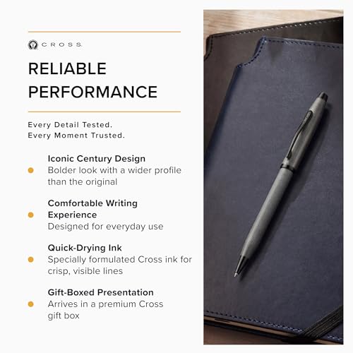 Image of Cross Century II Polished Slate Gray Engraved Diamond Pattern with Slate Gray PVD Appointments Refillable Ballpoint Pen - Medium Point, Black Ink, Presented in a Luxury Gift Box