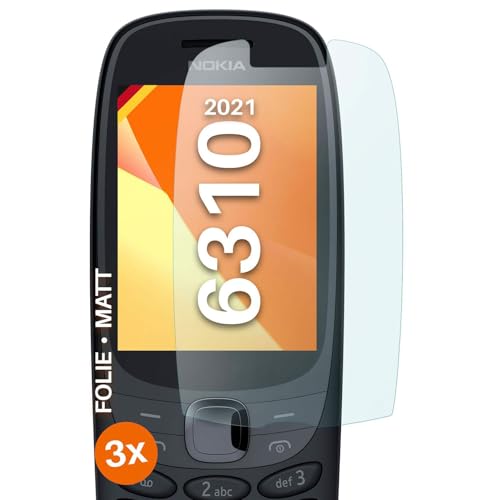 moex FlexProtect matte Schutzfolie für Nokia 6310 (2021) Bildschirmschutz Folie matt gegen Reflexionen, Anti Reflex Handyfolie mit Sonnenschutz, Kompatibel mit jeder Handyhülle, 3 Stück