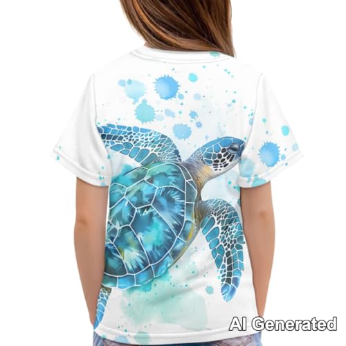 Image of Xhuibop Kids Tshirts Girls Boys 3-16 Years Summer Clothes for Teens Loose Fitting Tops