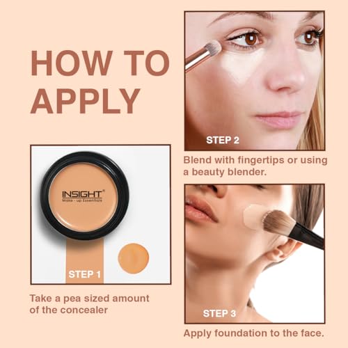 Image of INSIGHT Concealer for All Skin Types | Waterproof & Long Lasting | Buildable Coverage | Easy to Blend | Conceals Pigmentation | Face Makeup |Beige - 3.5g (Pack of 3)
