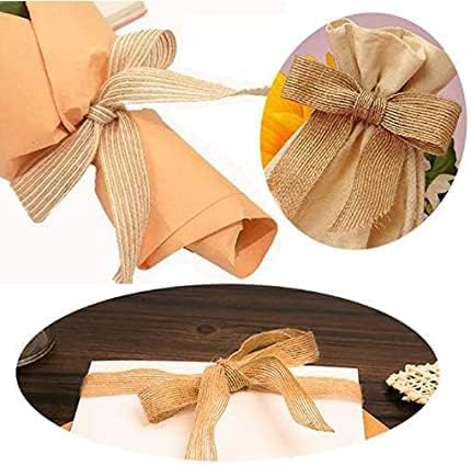 3 Rolls Natural Ribbon, 2CM*30M Natural Rustic Hessian Ribbon Jute Craft Parcel Ribbon for Gift Wrapping and Crafts