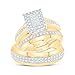 Jewels By Lux 10K Yellow Gold 1/2 Cttw Natural Diamond Nk Fashion Emerald Bridal Anniversary Wedding Engagement Band Ring Trio Set, Womens: 6.5/Mens: 8