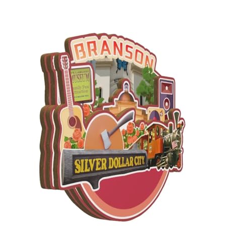 Imán decorativo de madera Branson Missouri USA para refrigerador miniatura 2