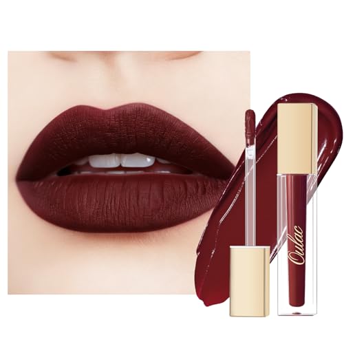 OULAC Encre à Lèvres Liquide Mate, Acajou Rouge à lèvres Longue Tenue, Fini Mat, Couleur Intense Lip Tint, Infusée en vitamine E, No...
