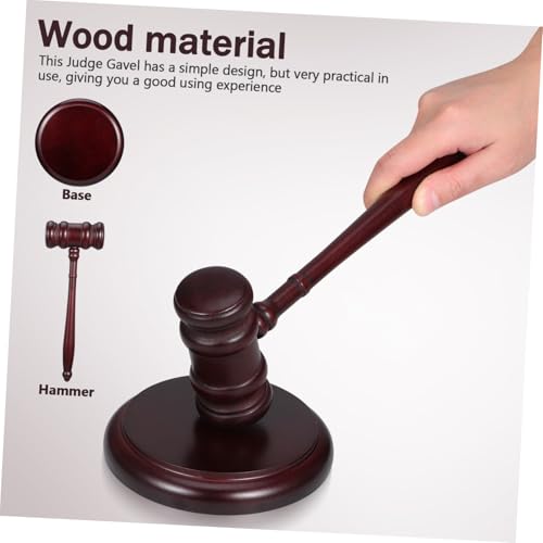 Mazo de juez con bloque de sonido de madera para solucionar ruidos en subastas 3