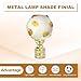 PATIKIL 1/4-27 Lamp Finial Cap for Lampshade Harp Top, Cap Nut Screw Cap Knob Clear Spiral Ball Shaped Glass Lamp Shade Decoration for Table Floor Lamp, Yellow