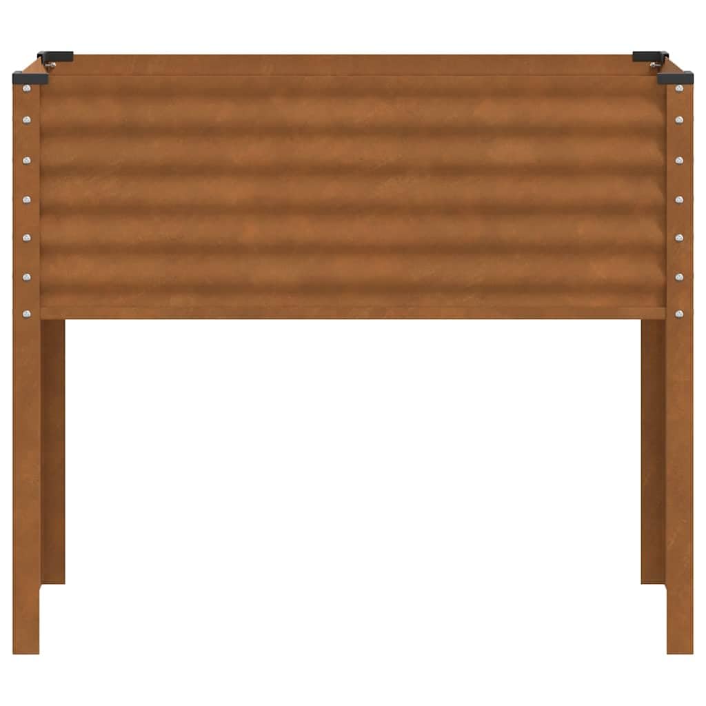Macetero de jardín de acero Corten 100 x 41 x 90 cm para plantas flores hierbas aromáticas, maceta exterior resistente a los agentes atmosféricos con amplio espacio, decoración