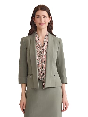 Kasper Women's 3q Sleeve Shawl Collar Jacket