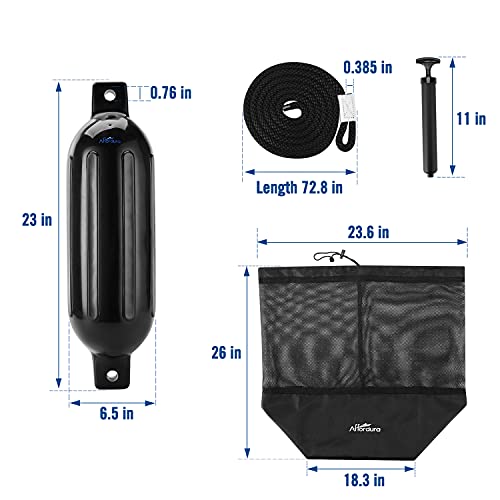 Image of Affordura Boat Fender 4 Pack Boat Bumpers Fenders with 4 Ropes