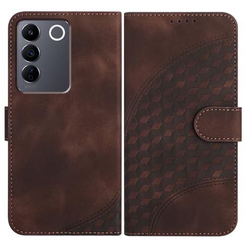 JayModCase Funda para Vivo V27 5G, Flip Leather con Tarjetas y Cartera Soporte Plegable Cáscara de TPU Cierre magnético para Vivo V27 5G- Marrón