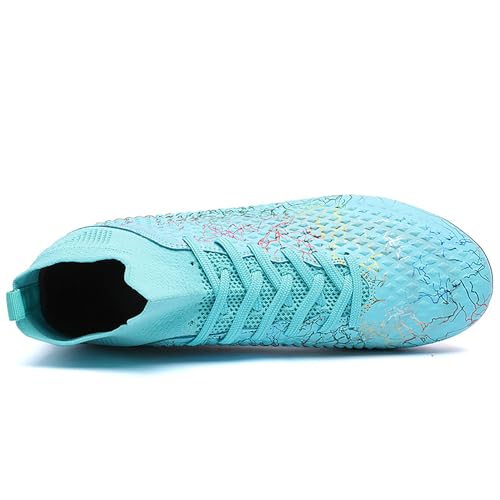 Image of Men's Soccer Shoes High-Top Soccer Cleats Outdoor Breathable Athletic Professional Spikes Youth Boys Football Shoes Unisex