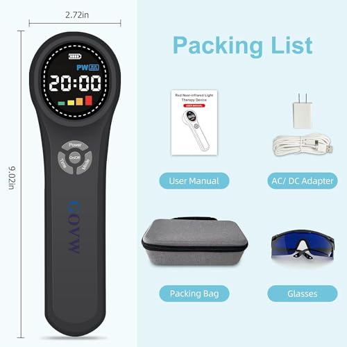 GOVW Terapia A Laser Frio para Cães, 4X980Nm + 4X810Nm + 16X660Nm, Laser Frio para Cavalos, Máquina