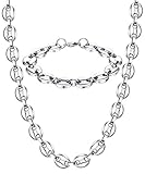 【SIZE】 Klassische Gold- und Silberfarbe für alle Gelegenheiten. Es gibt zwei Wahlmöglichkeiten für die Kettenlänge: 56 cm, 61 cm. Das Armband ist 21,5 cm lang. Perfekte Größe für Männer.