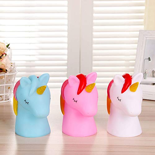 LIGHTER HOUSE� Newest Model Eco-Friendly Silicone LED Unicorn Colorful Soft Light Home Electronic Night Light (White)-image-32
