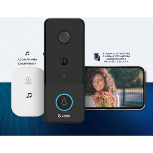 Vídeo Porteiro Wifi Garen Campainha Inteligente Visão Noturna Monitoramento Tempo Real Android