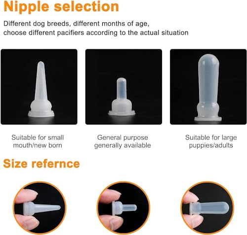 DONQL Aufzuchtflasche Kitten, 2 Stück Aufzuchtflasche Katze 60ml, Aufzuchtflasche Hund Mit 10 Nippel 5 Spritze, Katzen Flasche Set, Kitten Milch Aufzucht Für Welpen, Kätzchen, Eichhörnchen Kalb Lamm