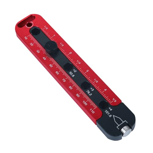 Natudeco Trazador de brújula para carpintería de doble escala Aleación de aluminio Indicador de marcado de punto fijo Trazador Regla de trazado ajustable para cuero de carpintero