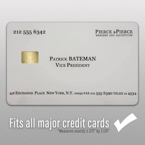 KCD Embalagem com 3 adesivos para cartão de crédito – Design de cartão de visita Patrick Bateman – A