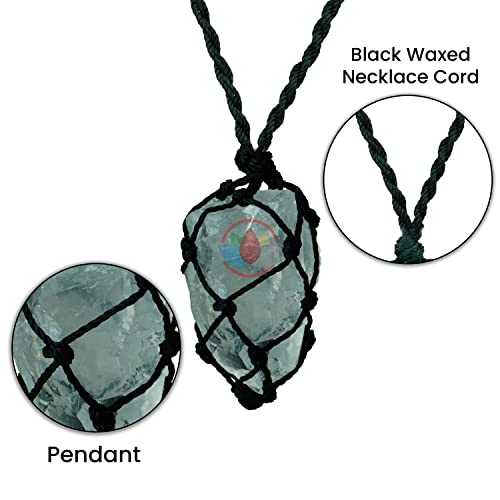 Image of REMEDYWALA Charged Energized Raw Stone Thread Cage Wrapped Pendant | Raw Stone Thread Cage Wrapped Pendant for Women and Men