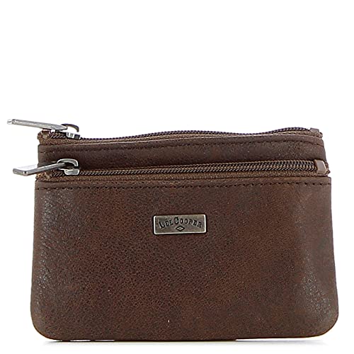Lee Cooper Porte-Monnaie - Compatible Carte de crédit - Cuir de Vachette Vieilli - Collection Pathfinder - Marron