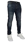 Farben: Schwarz, Indigo Blau. New Herren Stretch Skinny Slim Fit Flex Jeans Hose dehnbar Denim 98% Baumwolle & 2% Stretch Hosen, Skinny, Größe 32W x 32L(40R), Farbe Indigoblau