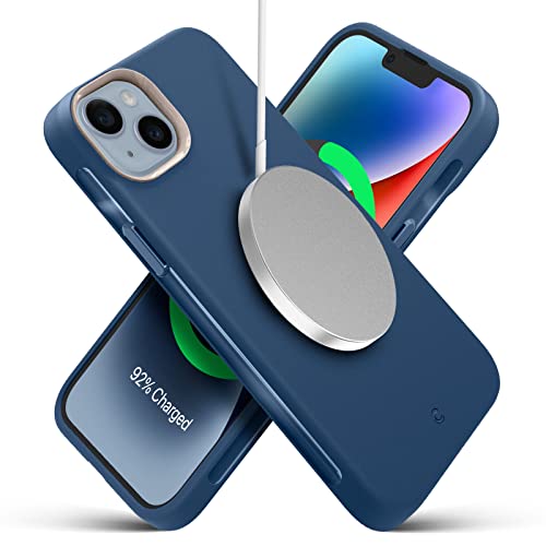 Image of Spigen Cyrill UltraColor Mag | iPhone 14 Plus Case | Blue Navy iPhone 14 Plus Back Cover | TPU+Poly Carbonate - Coast