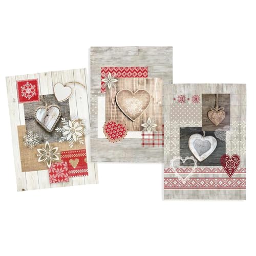 Torchons haut de gamme Coeurs Stof lot de 3 pièces en coton sergé de qualité supérieure - 2