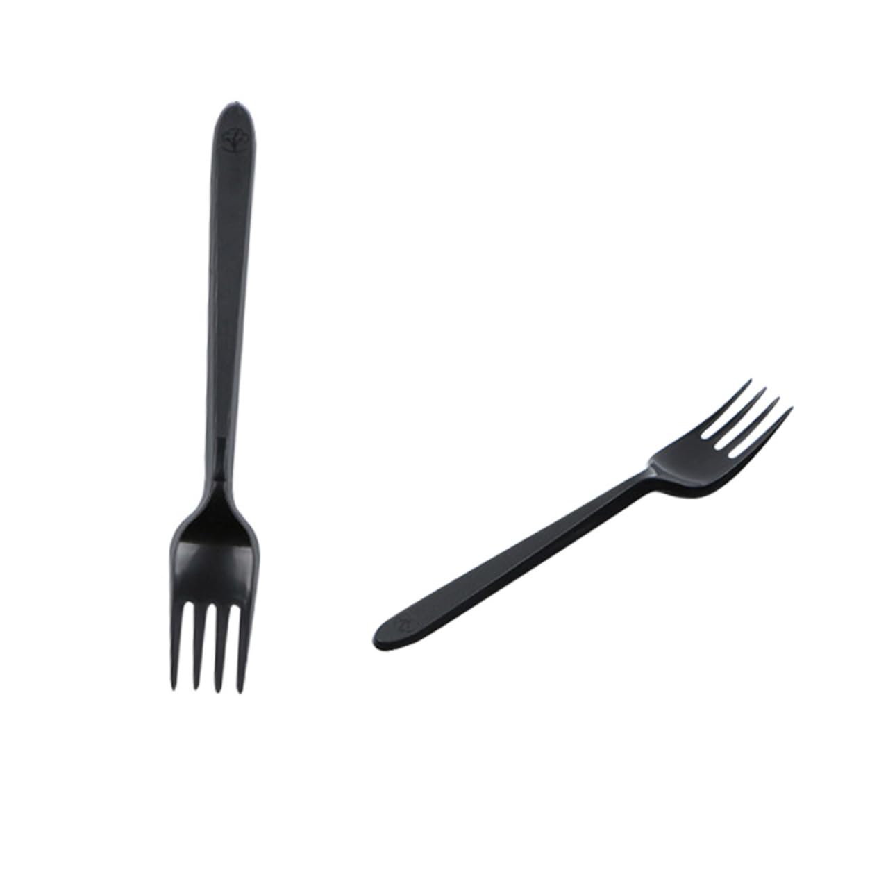STOBAZA 100 Pcs Black Plastic Forks Dinnerware Individual Package Cutlery for Meal Times One-time Use