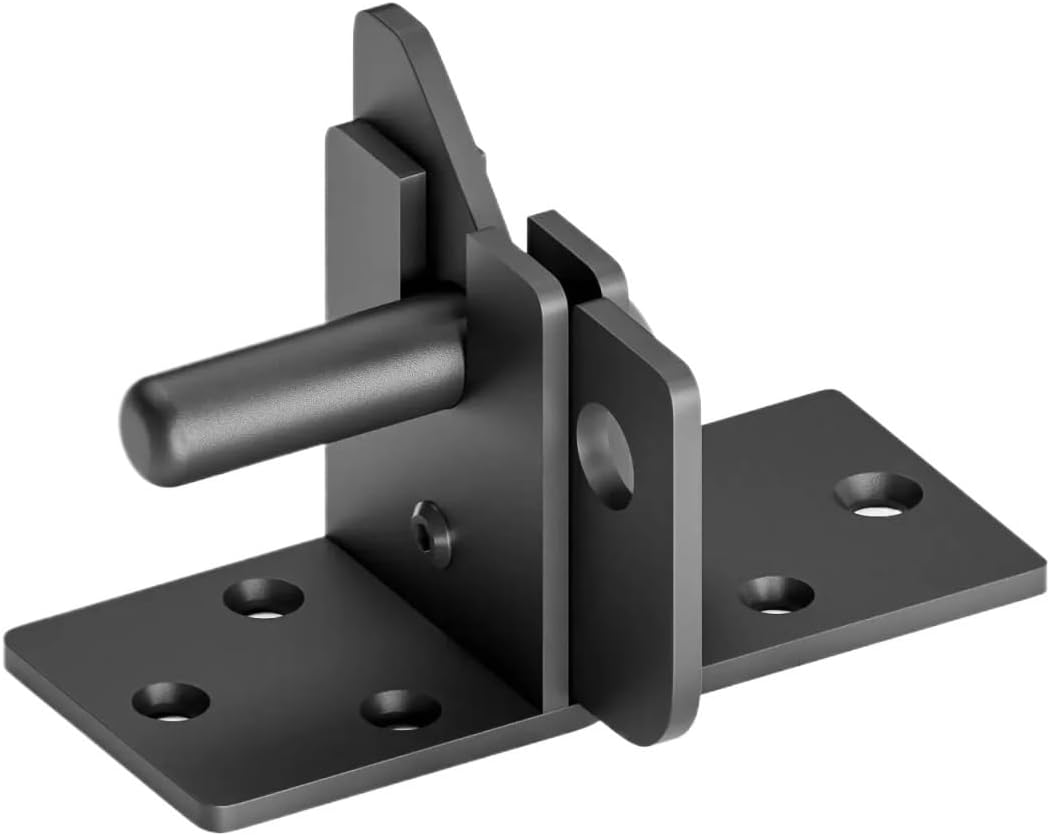 Automatic Self-Locking Gate Latch with Lever Mechanism for Wooden Fence Gates, Black Finish
