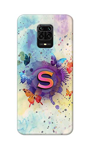 Image of PRINTFIDAA� Printed Hard Back Cover Case for Mi Redmi Note 9 Pro | Mi Note 9 Pro Max Back Cover (Alphabet S) -2808
