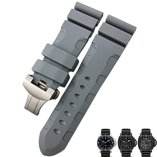 Bracelet de montre en caoutchouc naturel 26mm style Panerai d'exception