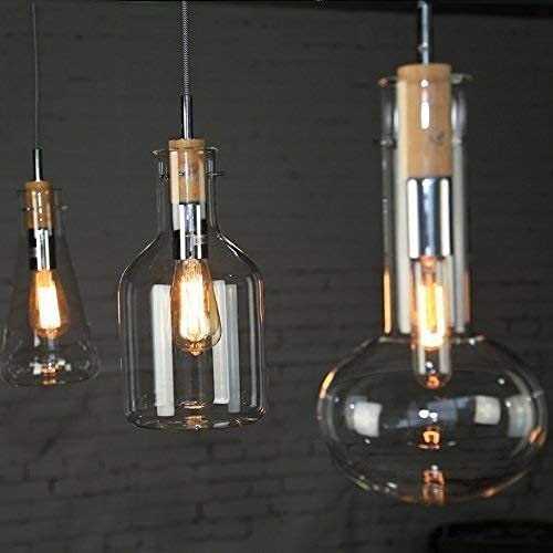 Lámpara de pared estilo retro industrial E27 con 1 luz de cristal 6