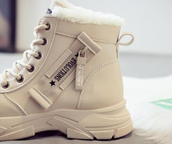 Women Snow Boots Platform Winter Boots Warm Sneaker,Hiking Shoes with Zipper4