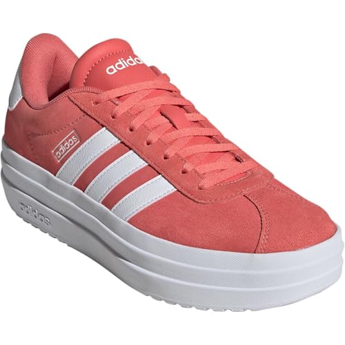Image of adidas Womens Vl Court Bold Lace Up Sneakers Shoes Casual - Pink