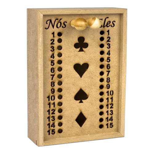 Estojo Para Baralhos Caixa Com Marcador De Pontos Truco Jogo Cartas Mdf