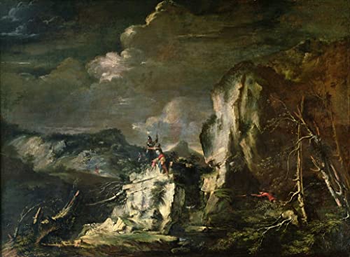 Impression sur toile paysage Salvator Rosa une œuvre d'art haut de gamme