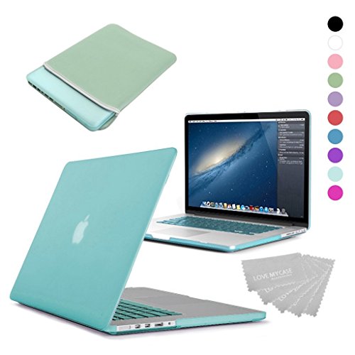 Duck 13-Inch Rubberized Touch Hardshell Case Cover for MacBook Air 13.3 (A1369 and A1466) with Keyboard Cover, Neoprene Sleeve & 5X Love My Case Cleaning Cloth - Egg Blue, [Importado de UK]