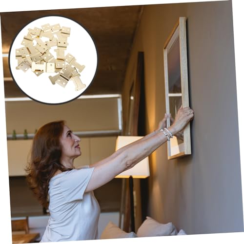 Image of Elegant Metal Frame Hooks 25pcs Heavy Duty Picture Hangers Photo Frame Hanging Hardware for Home