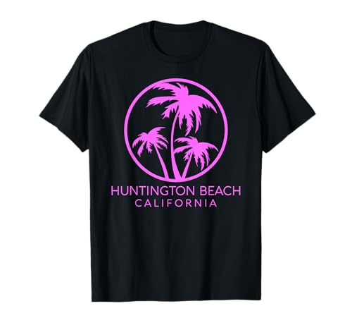 Huntington Beach California Surf Vintage 714 Naranja Co Rosa Camiseta