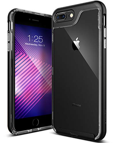 Caseology Skyfall for Apple iPhone 8 Plus Case (2017) / for iPhone 7 Plus Case (2016) - Clear Back & Slim Fit - Black